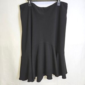 Ruffle Hem Whimsigoth Midi Skirt, Black, Women's Size 18